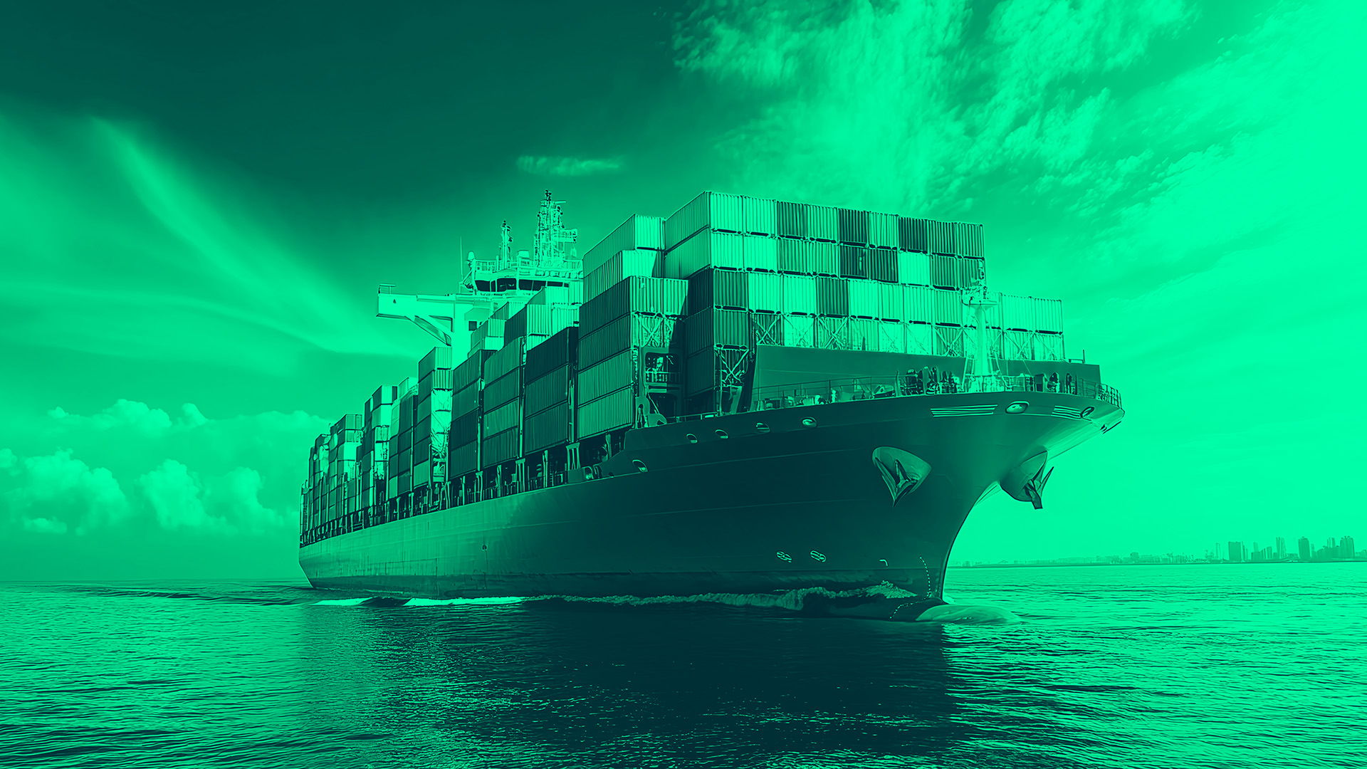 Containerschiff auf dem Wasser